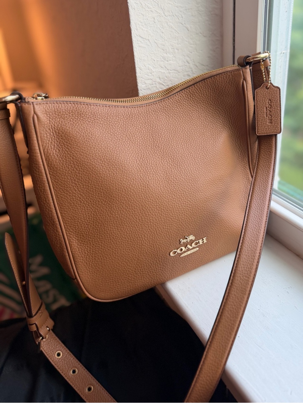 Coach Pebbled Leather Ellie File Crossbody Bag in Light Saddle Tan C1648 - Picture 15 of 16